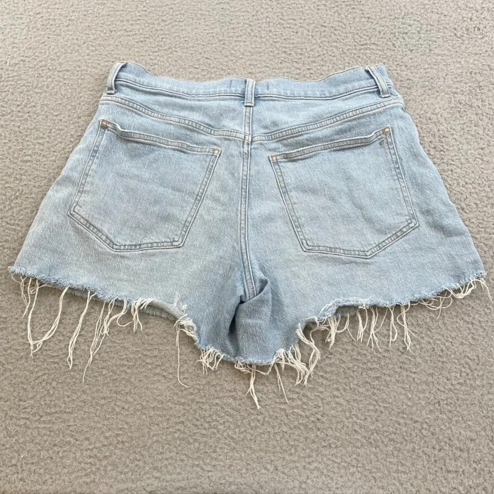 Madewell The Perfect Mid Length Jean Short Womens 30 10 Denim Distress Festival